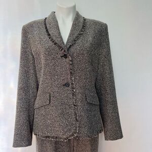 Jade Tweed Black and White Blazer Jacket and Pants